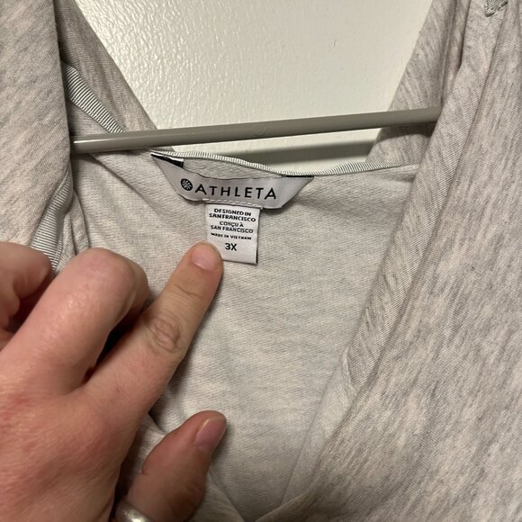 Athleta Draped Hooded Cowl Neck Long Sleeve Pullover – Gray 3X - Picture 2 of 4